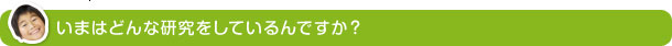 いまはどんな研究をしているんですか？